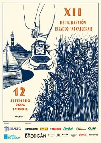 Cartel XII Media Maratón Ribadeo - As Catedrais