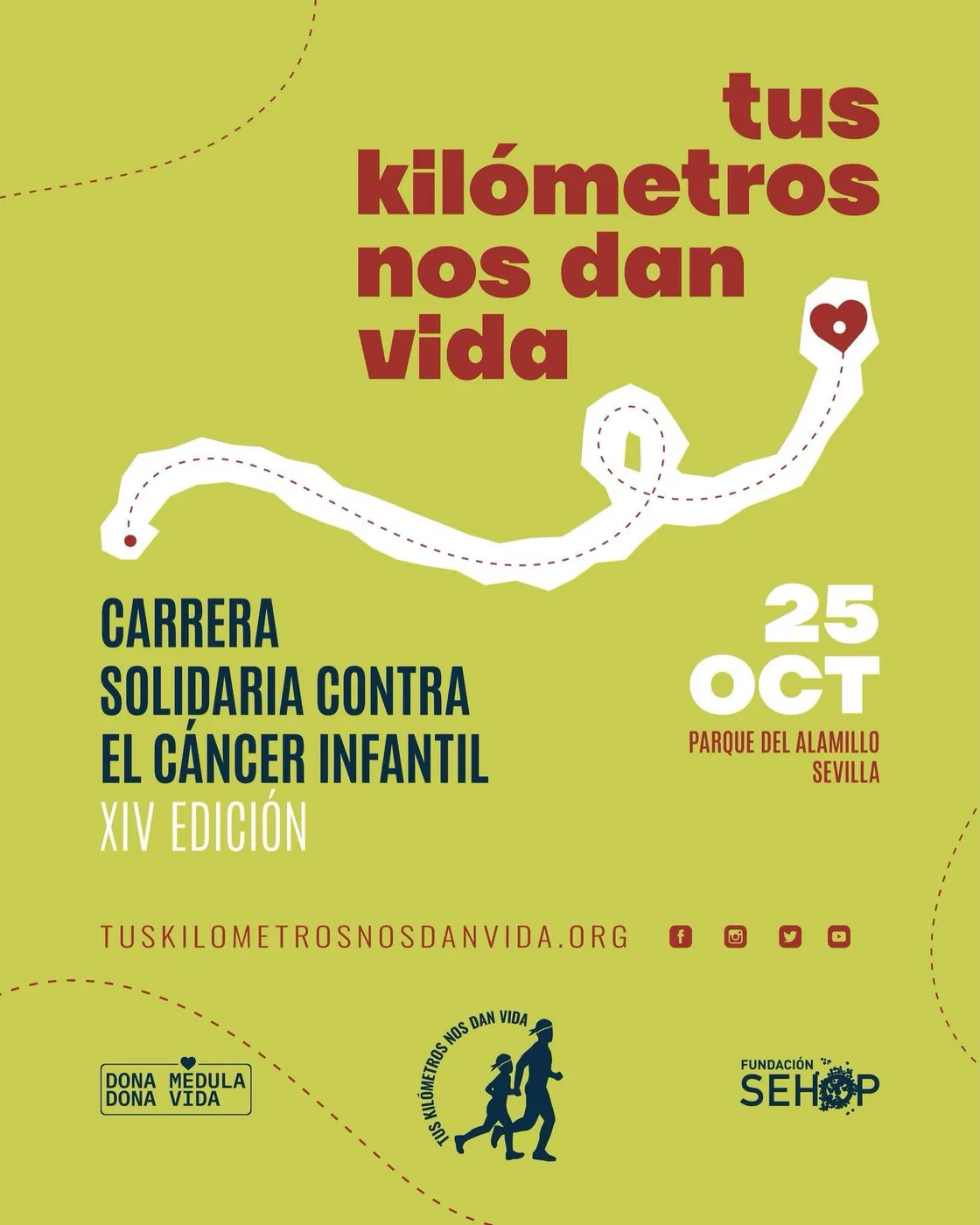 Cartel Tus Kilómetros Nos Dan Vida - Carrera Solidaria contra el Cáncer Infantil