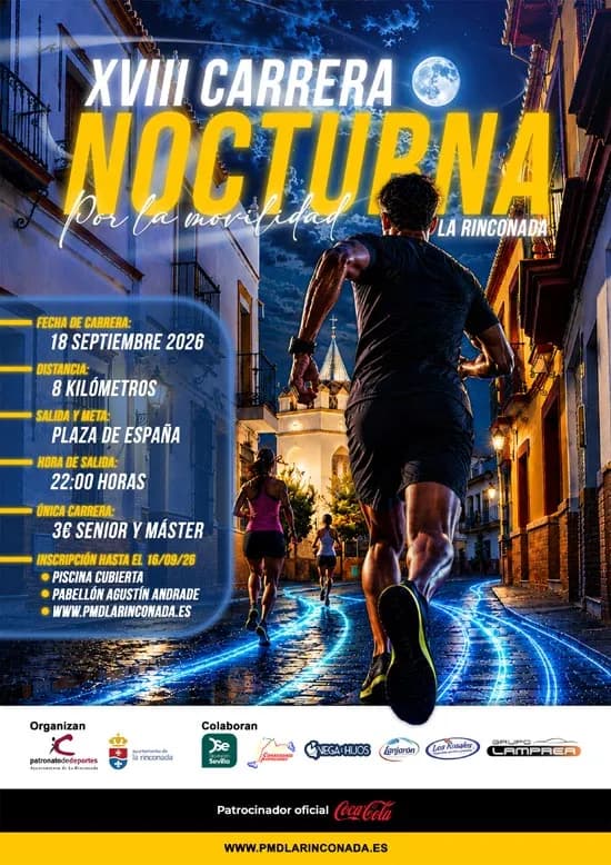 Cartel 18ª Carrera Nocturna La Rinconada - El Majuelo por la Movilidad