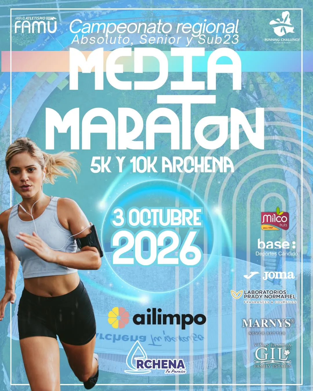 Cartel IV Media Maratón, 10K y 5K Archena