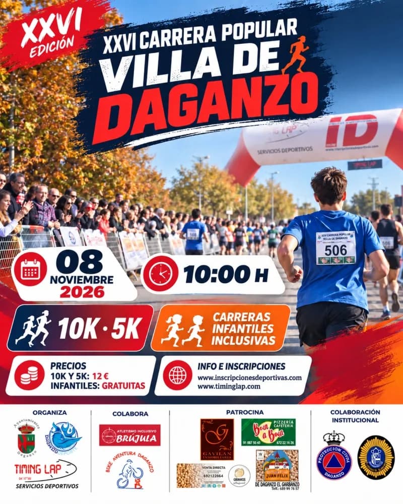 Cartel XXVI Carrera Popular Villa de Daganzo - 10K