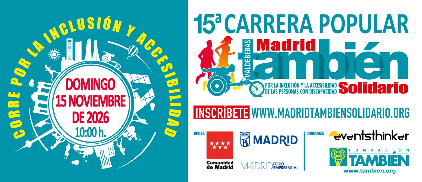 Cartel 15ª Carrera Popular Madrid También Solidario - 5K