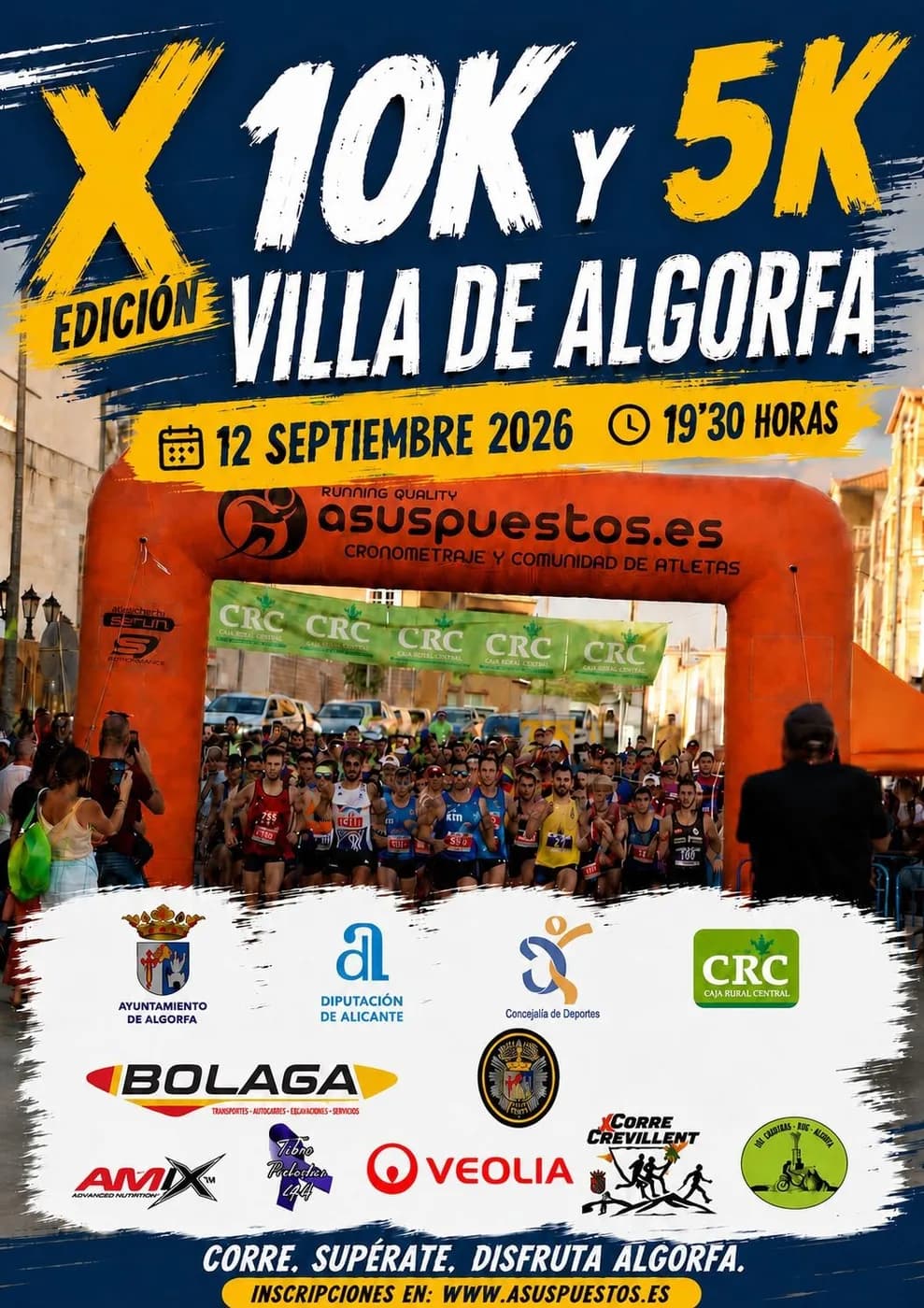 Cartel X Carrera Nocturna 10K y 5K Villa de Algorfa